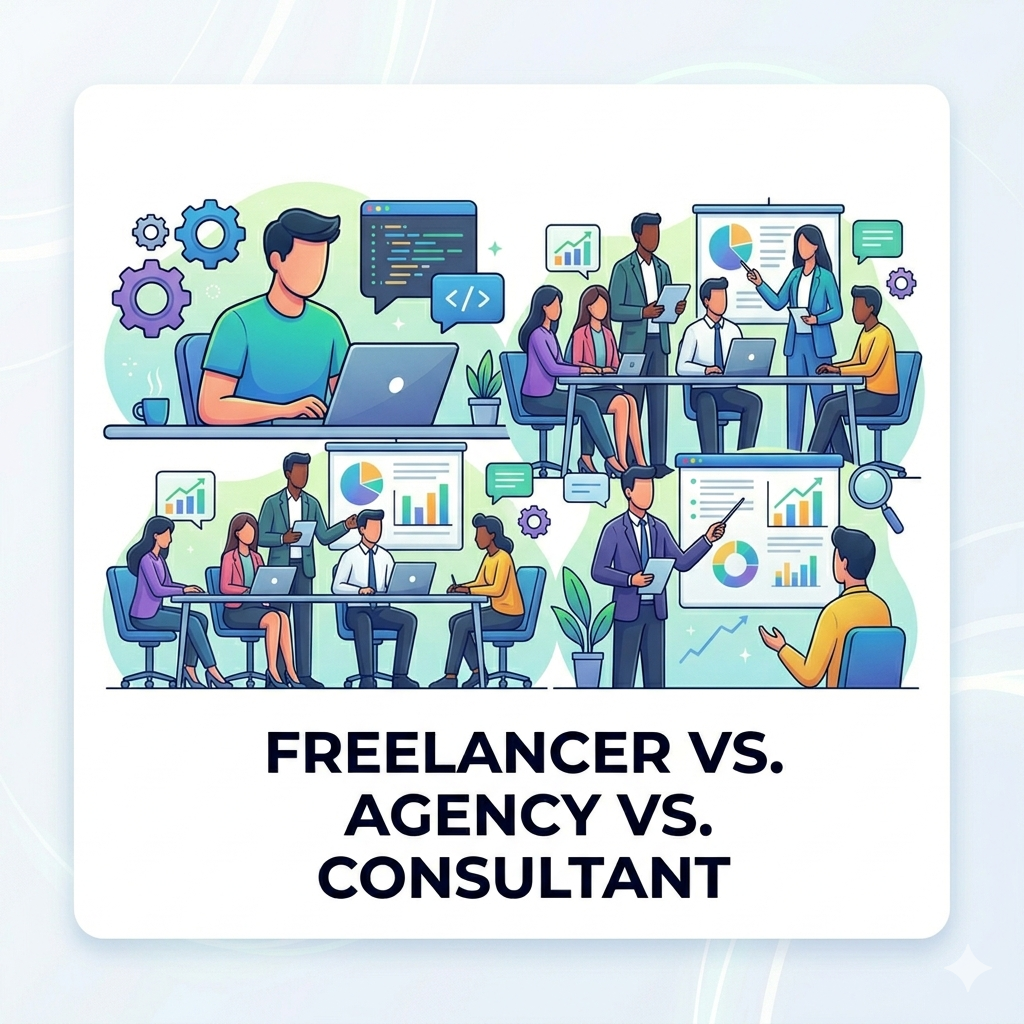 freelancer vs agency vs consultant